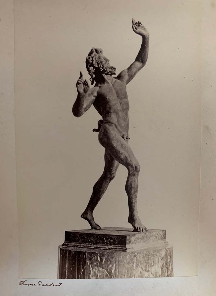 VI.12.2 Pompeii. Dancing Faun. Photograph by M. Amodio, from an album dated April 1878.
Photo courtesy of Rick Bauer.