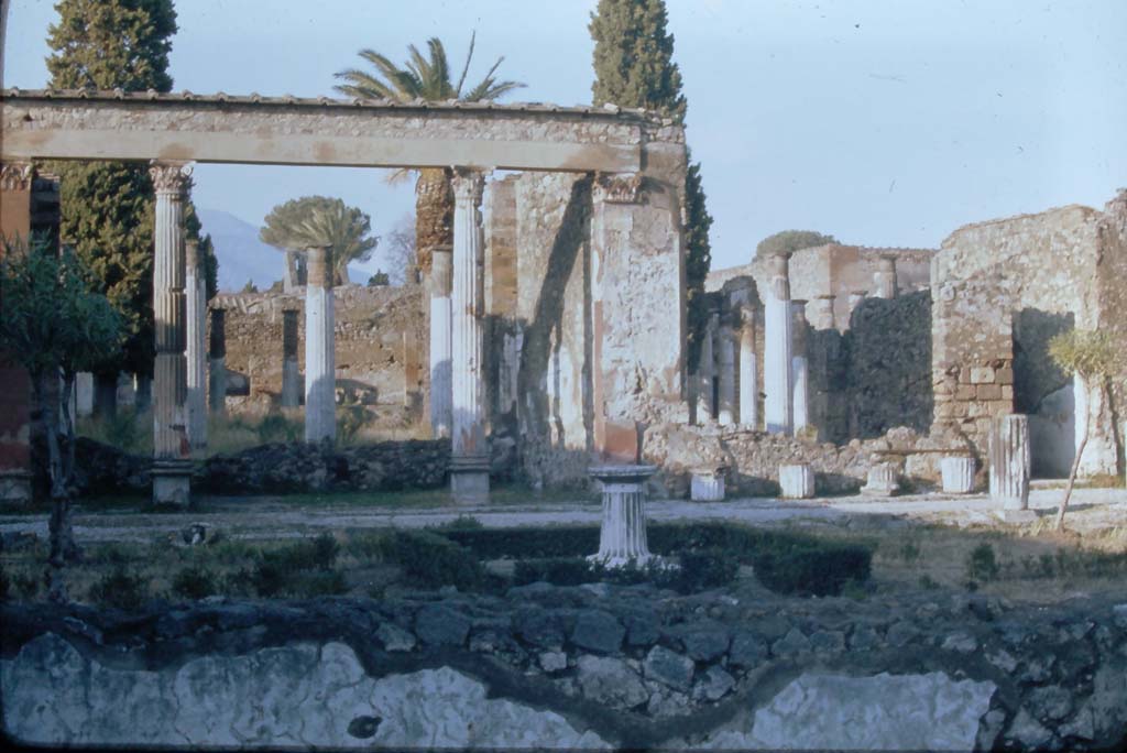 VI.12.2 Pompeii.  4th December 1971. Looking north from middle peristyle.
Photo courtesy of Rick Bauer, from Dr.George Fay’s slides collection.
