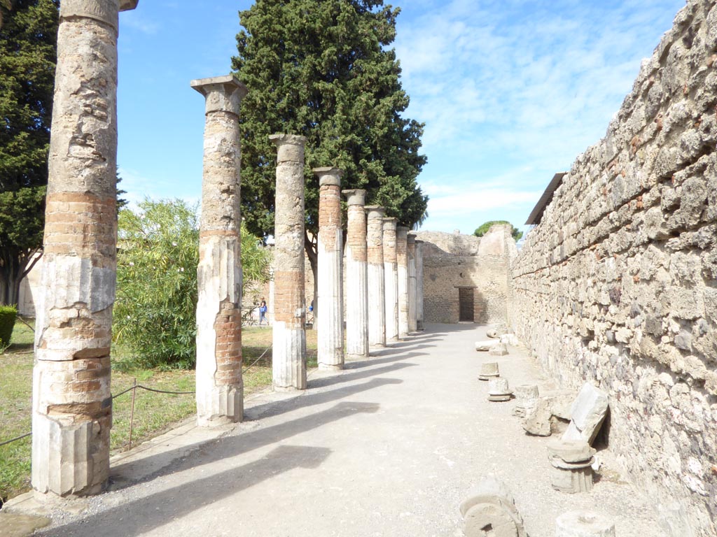 VI.12.2 Pompeii. September 2015. Looking north along east portico of rear (north) peristyle. 
Foto Annette Haug, ERC Grant 681269 DÉCOR.