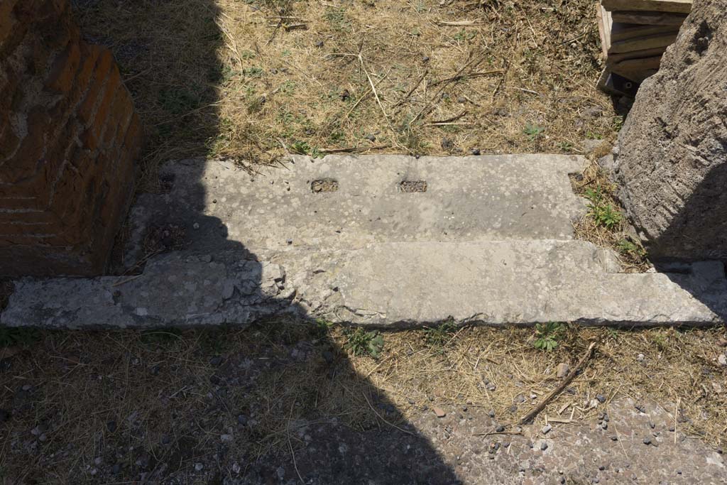 VI.12.5 Pompeii. 14th July 2017. Room 8, detail of threshold sill, from secondary atrium 7. 
Foto Annette Haug, ERC Grant 681269 DÉCOR.