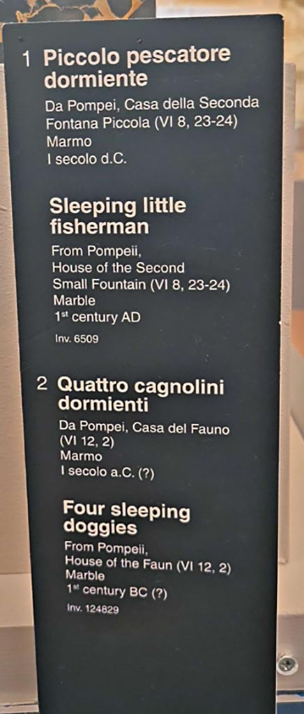 VI.12.5 Pompeii. October 2023.
Description card for No.2, inv. 124829. Photo courtesy of Giuseppe Ciaramella.