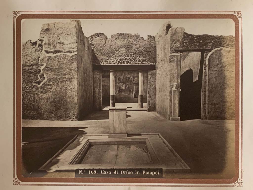 VI.14.20 Pompeii. From an album by Roberto Rive, dated 1868. Looking west across impluvium in atrium.
Photo courtesy of Rick Bauer.