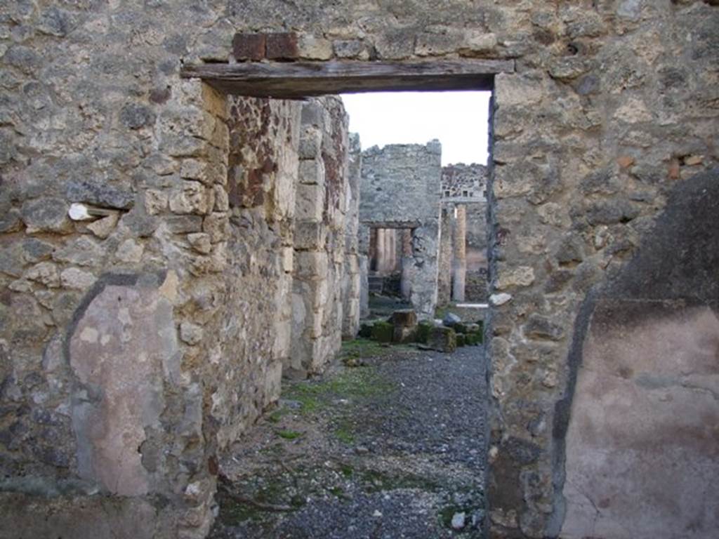 VI.14.21 Pompeii. December 2007. Looking west through doorway to atrium of VI.14.22.