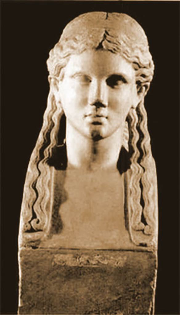 VI.14.27 Pompeii. Room i. Marble herm of Dionysus. 
Now in Naples Archaeological Museum. Inventory number 110874.