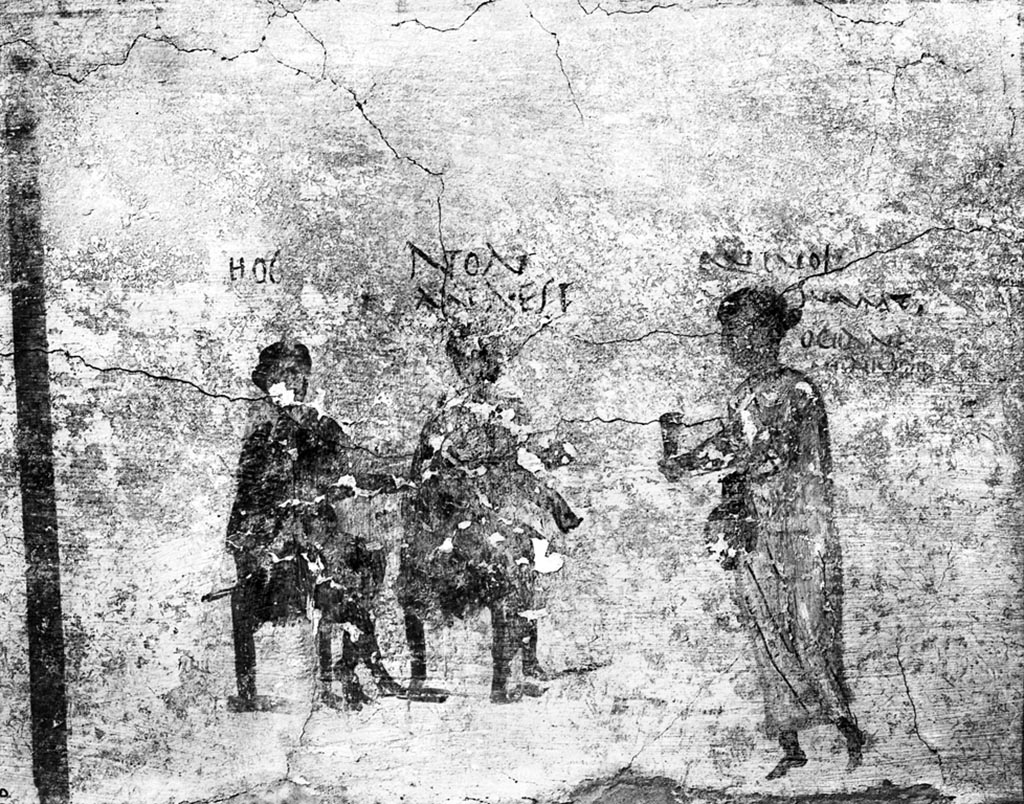 VI.14.35/36 Pompeii.  W.84be.  Wall painting from north wall of bar.
Now in Naples Archaeological Museum. Inventory number 111482.
Photo by Tatiana Warscher. Photo © Deutsches Archäologisches Institut, Abteilung Rom, Arkiv.