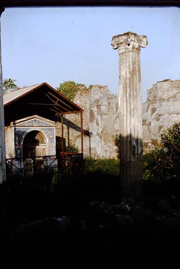 VI.14.43 Pompeii. 1964.  Looking south-east across garden.  Photo by Stanley A. Jashemski.
Source: The Wilhelmina and Stanley A. Jashemski archive in the University of Maryland Library, Special Collections (See collection page) and made available under the Creative Commons Attribution-Non Commercial License v.4. See Licence and use details.
J64f1589
