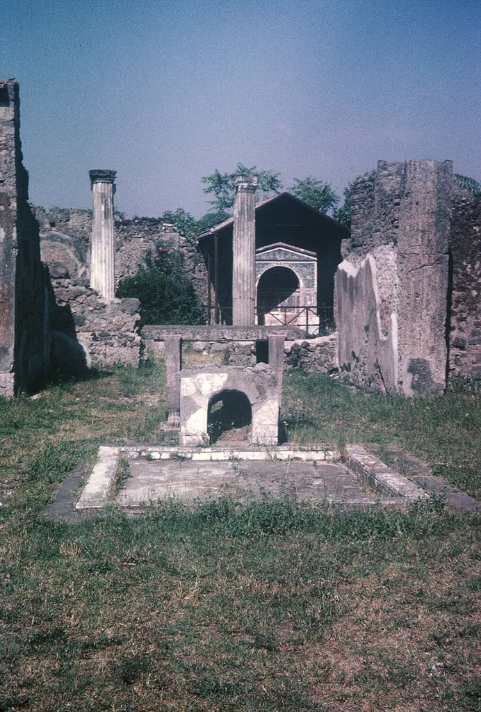 VI.14.43, Pompeii. August 1965. 
Room 1, looking east across atrium towards peristyle. Photo courtesy of Rick Bauer.
