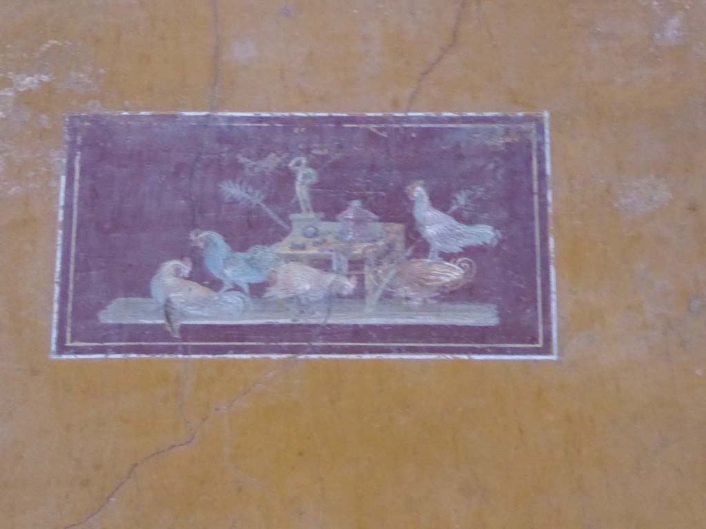 VI.15.1 Pompeii. January 2017. North wall of ala to the north of atrium, detail of painting of cocks.
Foto Annette Haug, ERC Grant 681269 DÉCOR.
