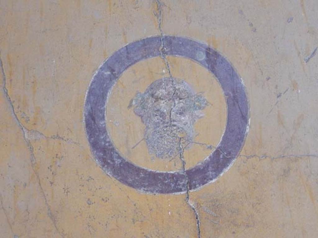 VI.15.1 Pompeii. May 2017. Detail of painted medallion from east wall of north ala.
Photo courtesy of Buzz Ferebee.