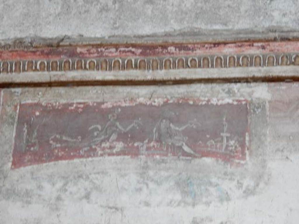 VI.15.1 Pompeii. May 2017. Decorative panel from west wall. Photo courtesy of Buzz Ferebee.