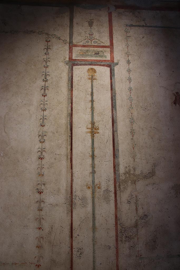 VI.15.1 Pompeii. October 2024. Room (f), west wall. Photo courtesy of Klaus Heese.