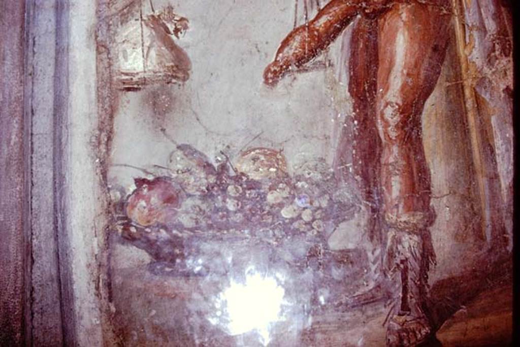 VI.15.1 Pompeii, 1978. Detail of the basket of fruit. Photo by Stanley A. Jashemski.
Source: The Wilhelmina and Stanley A. Jashemski archive in the University of Maryland Library, Special Collections (See collection page) and made available under the Creative Commons Attribution-Non Commercial License v.4. See Licence and use details. J78f0646