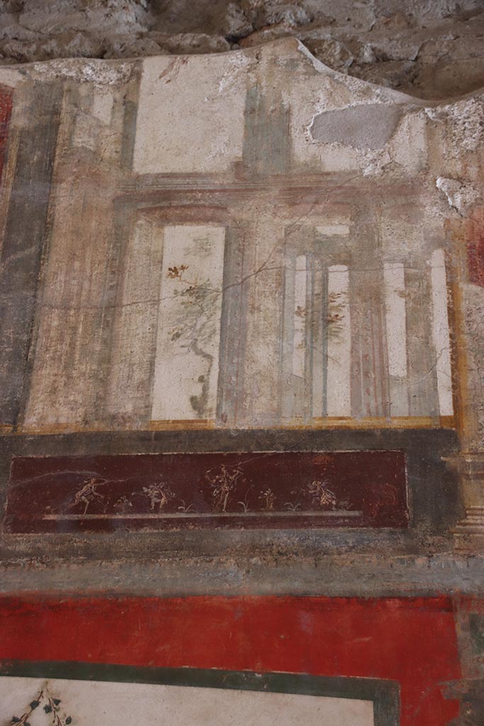 VI.15.1 Pompeii. October 2024.
Upper south wall, continuation from south-east corner. Photo courtesy of Klaus Heese.