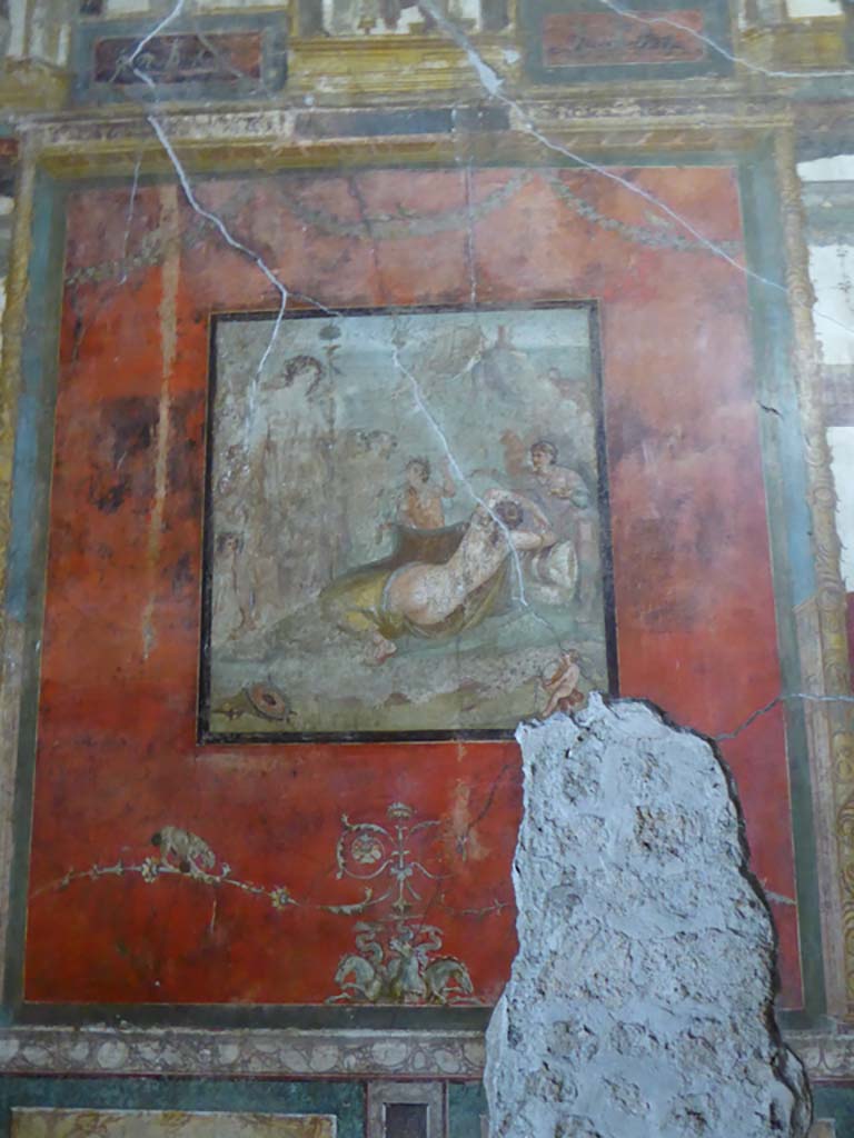 VI.15.1 Pompeii. January 2017. Central painting on south wall.
Foto Annette Haug, ERC Grant 681269 DÉCOR.