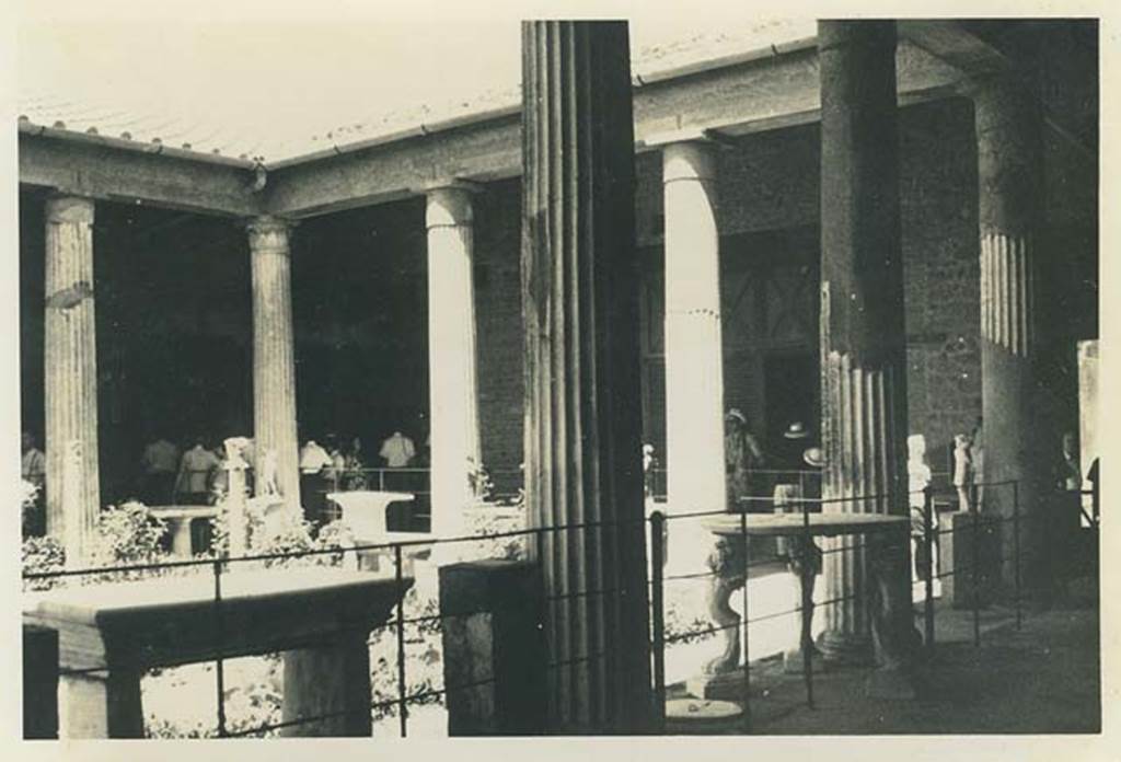 VI.15.1 Pompeii. 22nd July 1961. Looking north-west across peristyle, from east portico. Photo courtesy of Rick Bauer.