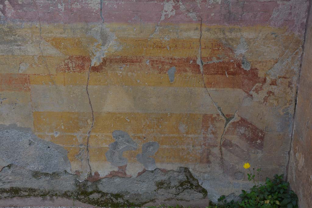 VI 15 5 Pompeii. March 2019. Oecus/triclinium 8, lower east wall at south end.
Foto Annette Haug, ERC Grant 681269 DÉCOR.