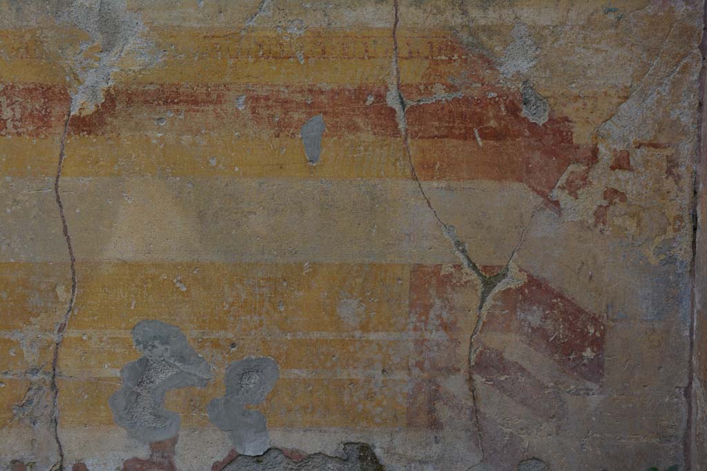 VI 15 5 Pompeii. March 2019. Oecus/triclinium 8, detail from lower east wall at south end.
Foto Annette Haug, ERC Grant 681269 DÉCOR.