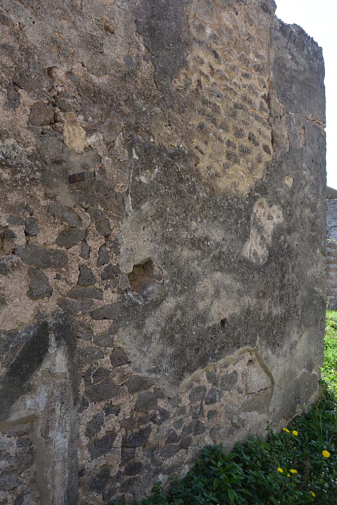 VI 15 5 Pompeii. March 2019. South wall of entrance corridor/fauces.
Foto Annette Haug, ERC Grant 681269 DÉCOR.