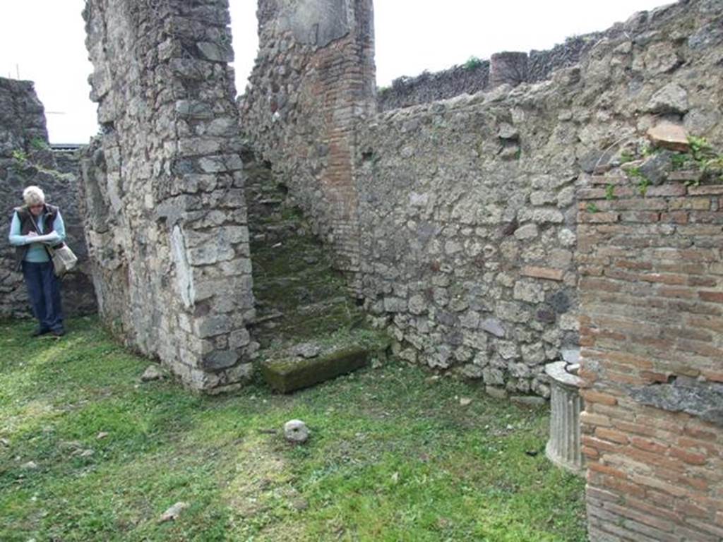 VI.15.6 Pompeii. March 2009. Room 7, stairs to upper floor near west wall of yard.