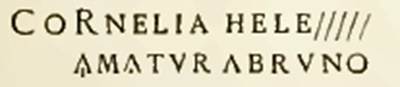 VI.15.6 Pompeii. Graffito copied from east wall under the staircase. See Notizie degli Scavi, January 1897, (p.31).
According to Varone, this was inscribed in the doorway under the stairs, and translated as –
“Cornelia Helena is loved by Rufus”.  (CIL IV 4637).  Varone thought it was possible that the Rufus of the inscription was the magistrate M. Pupius Rufus, who probably lived in the adjacent house at VI.15.5.  See Varone, A., 2002. Erotica Pompeiana: Love Inscriptions on the Walls of Pompeii, Rome: L’erma di Bretschneider. (p.44)