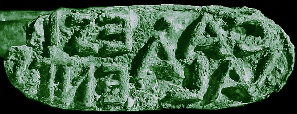 VI.15.6 Pompeii. Seal of Auli Caesi Valentis.
According to the Epigraphic Database Roma this reads
A(uli) Caesi
Valentis.
Now in Naples Archaeological Museum. Inventory number 125019.