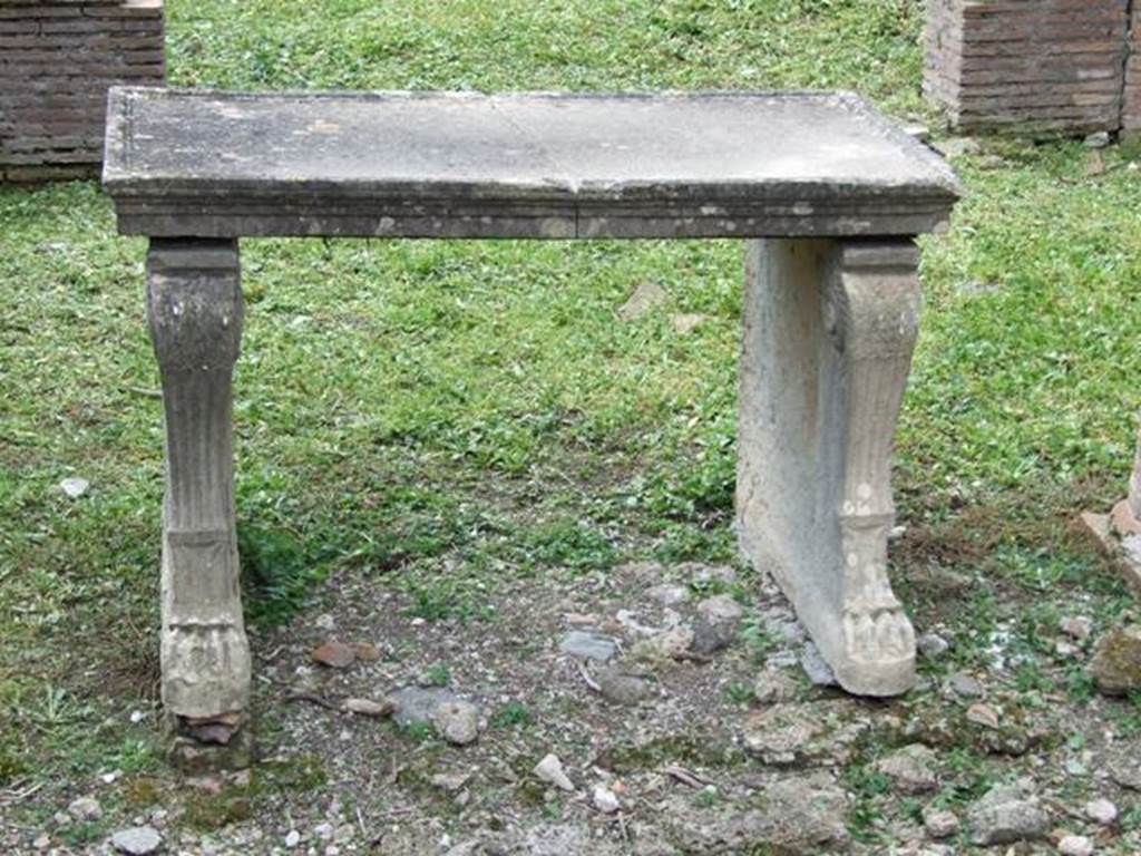 VI.15.6 Pompeii. March 2009. Room 1, east side of table near impluvium.