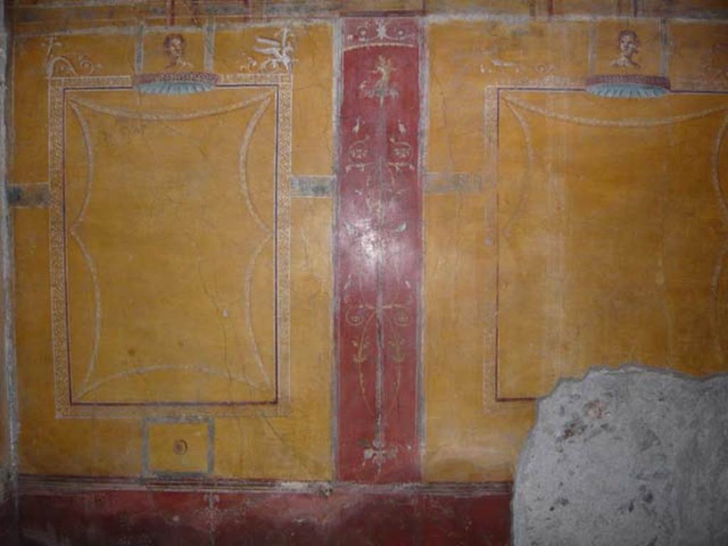 VI.16.7 Pompeii. June 2013.  Room N, east wall, after restoration.
Photo courtesy of Buzz Ferebee.