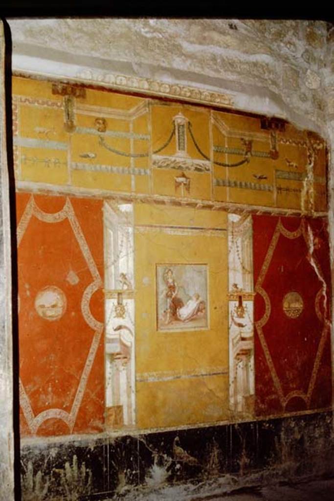 VI.16.15 Pompeii. 1961. East wall of room F with details of wall paintings. Photo by Stanley A. Jashemski.
Source: The Wilhelmina and Stanley A. Jashemski archive in the University of Maryland Library, Special Collections (See collection page) and made available under the Creative Commons Attribution-Non Commercial License v.4. See Licence and use details.
J61f0430
