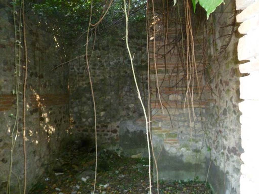 VI.17.5 Pompeii. May 2011. Looking into bedroom (cubiculum) on south side of atrium.