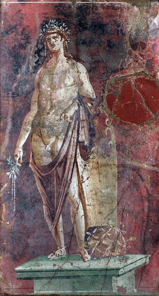 VI.17.9-10 Pompeii. Found 28th October 1763. Apollo.
Now in Naples Archaeological Museum. Inventory number 9541.
December 2019. Photo courtesy of Giuseppe Ciaramella.