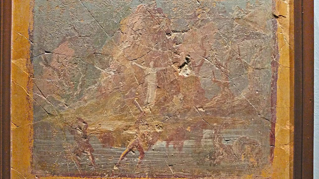 VI.17.9-10 Pompeii. 2016/2017. Wall painting of the liberation of Andromeda, found 3rd December 1763. 
Now in Naples Archaeological Museum.  Inventory number 9477. Photo courtesy of Giuseppe Ciaramella