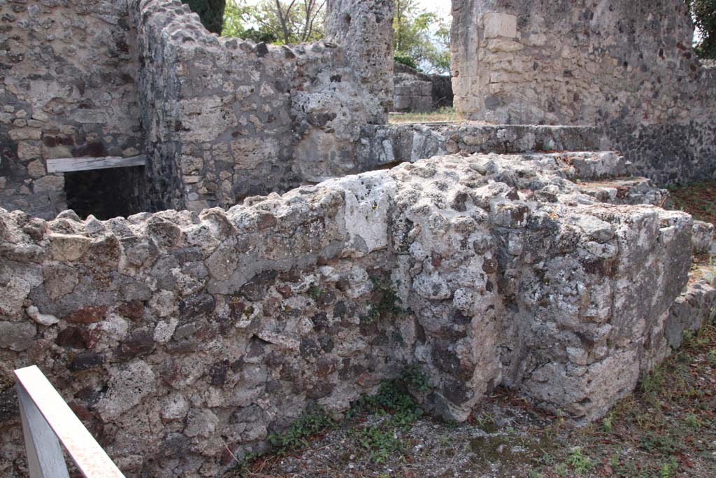 VI.17.16 Pompeii. September 2021. 
South side of fauces/entrance corridor, with steps to VI.17.17 at rear. Photo courtesy of Klaus Heese.