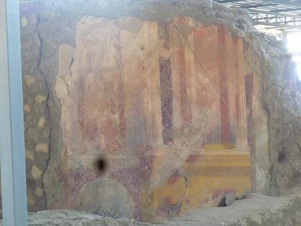 VI.17.41 Pompeii. May 2011. Looking towards west wall of room with painted decoration, on south side of atrium. Photo courtesy of Michael Binns.