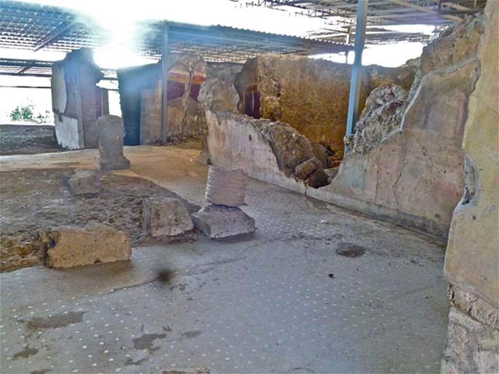 VI.17.41 Pompeii. May 2011. Looking north-west across atrium, from entrance doorway.
Photo courtesy of Michael Binns.