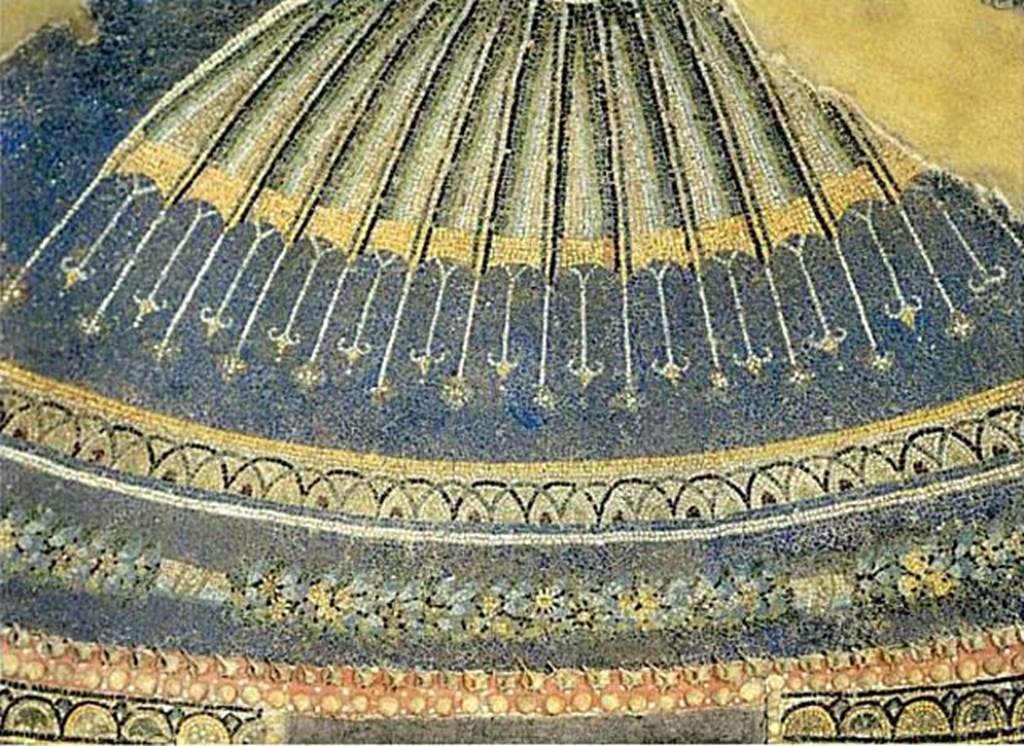 VI.17.42 Pompeii. Summer triclinium 31, nymphaeum. Detail from original mosaic pattern in apse. Now in Naples Archaeological Museum.  Inventory number 40689.