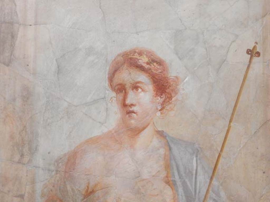 VI.17.42 Pompeii, May 2018. Triclinium 20, south wall, detail of Roxanne.  
Archaeological Park of Pompeii, inv. 41657.  Photo courtesy of Buzz Ferebee.
