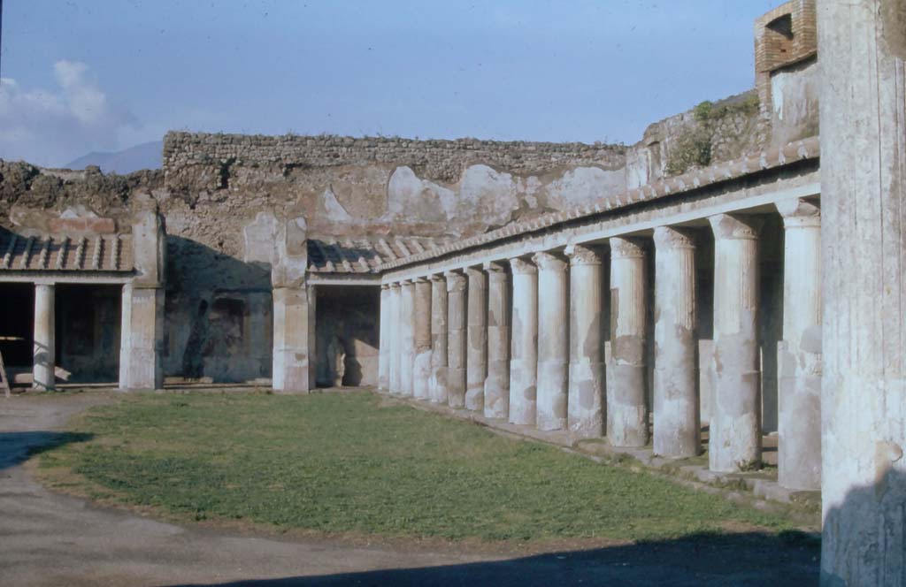 VII.1.8, Pompeii. 4th December 1971. Looking north along east side of gymnasium of Baths. 
Photo courtesy of Rick Bauer, from Dr George Fay’s slides collection.