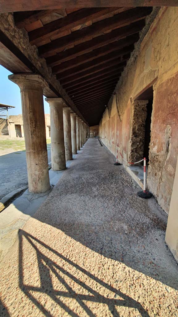 VII.1.8 Pompeii. July 2021. Looking north along east side of Portico B.
Foto Annette Haug, ERC Grant 681269 DÉCOR