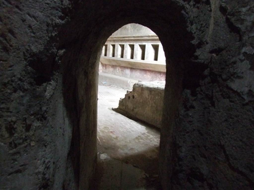 VII.1.8 Pompeii. December 2007. Looking out from corridor K into women’s apodyterium (changing room) 11.