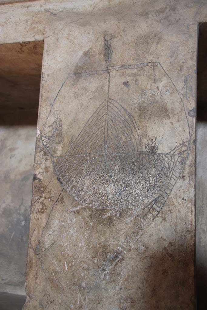 VII.1.8 Pompeii. September 2017. Scratched graffito in women’s changing room 11. 
Photo courtesy of Klaus Heese.