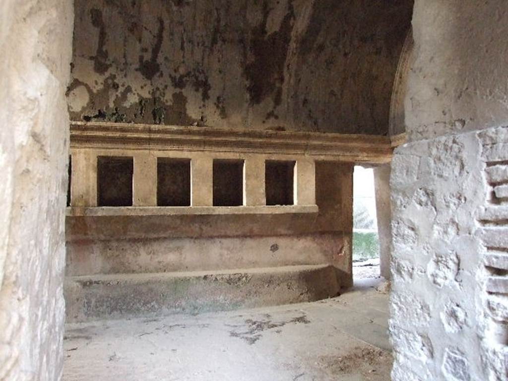 VII.1.8 Pompeii. December 2007. Looking north-east across women’s changing room 11 towards doorway to corridor 12.