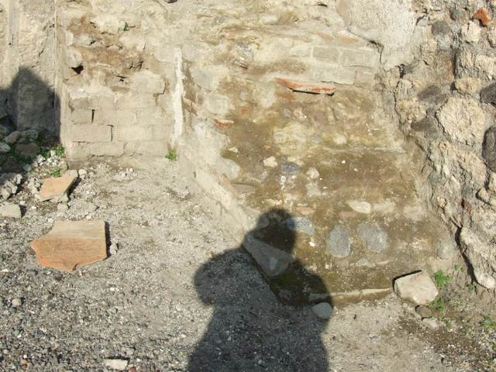 VII.1.9 Pompeii. December 2007. Base with five steps forming stairs to upper floor, in north-east corner.