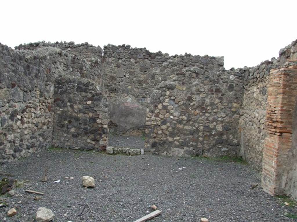VII.1.34 Pompeii. December 2007.  West wall with door to rear room which also has an entrance from VII.1.35.