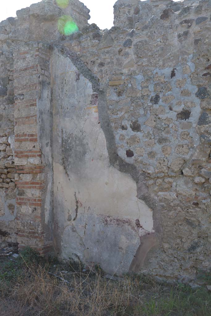 VII.2.16 Pompeii. October 2019. Room 15, detail of remaining stucco from west wall.
Foto Annette Haug, ERC Grant 681269 DÉCOR.