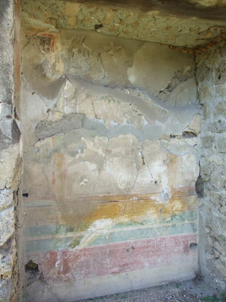 VII.2.16 Pompeii. March 2009. Lararium niche in west wall of portico.