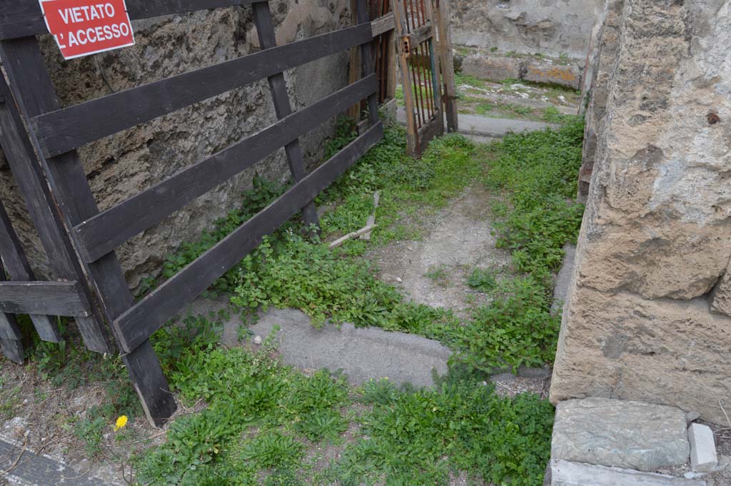 VII.2.16 Pompeii. October 2017. Entrance corridor/fauces floor and doorway threshold from atrium. 
Foto Taylor Lauritsen, ERC Grant 681269 DÉCOR.