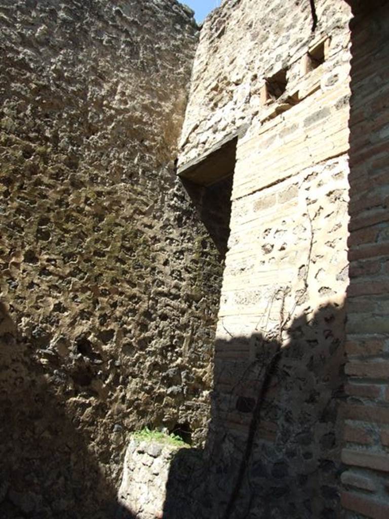 VII.2.18 Pompeii. March 2009. Room 7, north wall of cubiculum with entry for staircase from room 8.