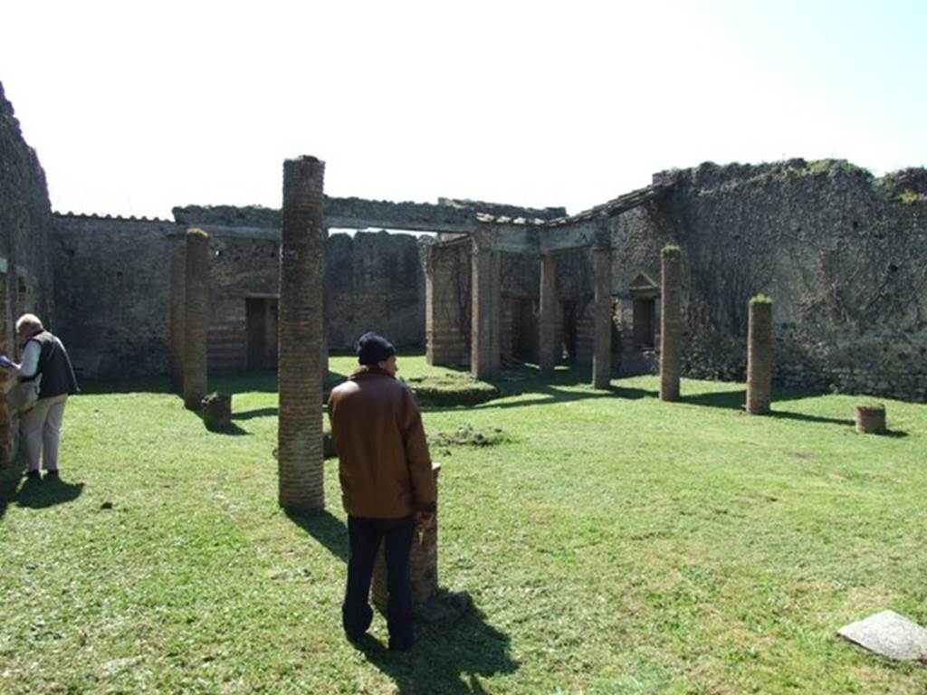 VII.2.18 Pompeii. March 2009. Looking south-west from east portico of peristyle garden.