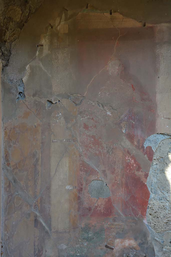 VII.2.20 Pompeii. October 2019. 
Tablinum 13, remains of wall painting on north wall in north-west corner of tablinum.
Foto Annette Haug, ERC Grant 681269 DÉCOR.