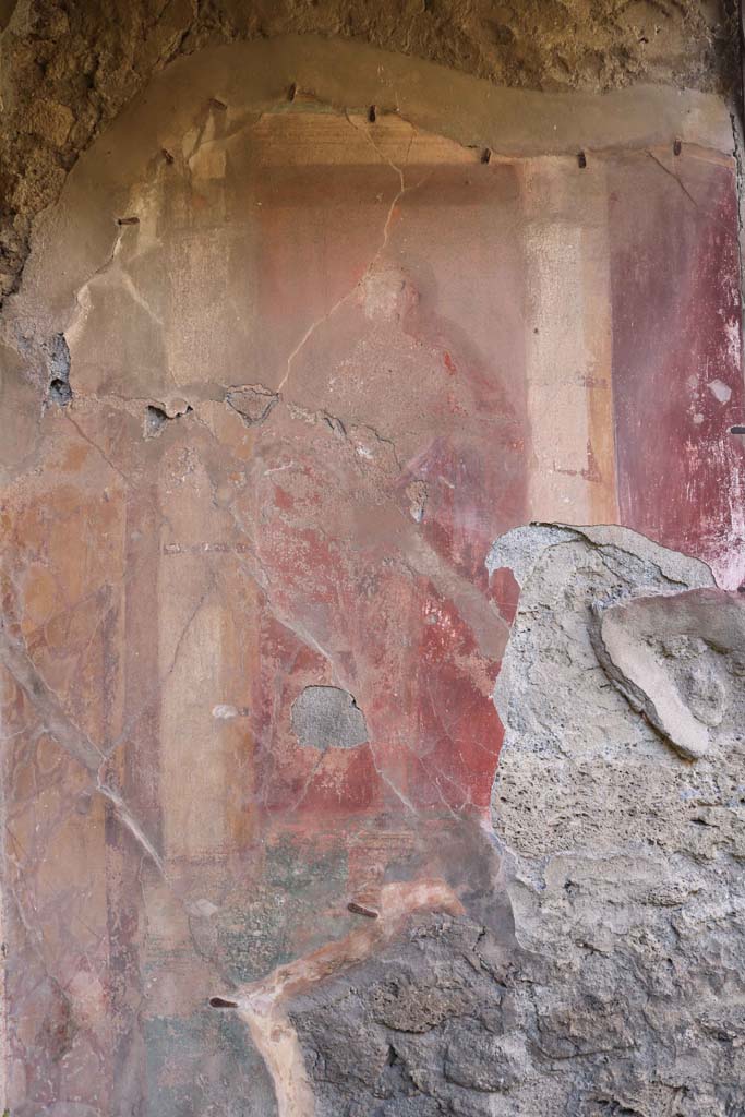 VII.2.20 Pompeii. December 2018. 
Tablinum 13, looking towards north wall in north-west corner.  Photo courtesy of Aude Durand.